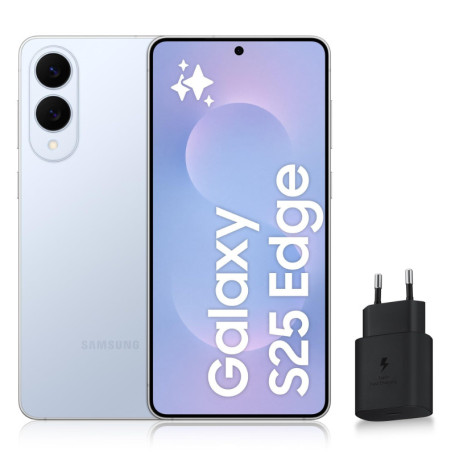 Samsung Galaxy S25 Edge - Smartphone Android 5G 256 Go avec Chargeur Rapide Inclus - Bleu Clair Titane