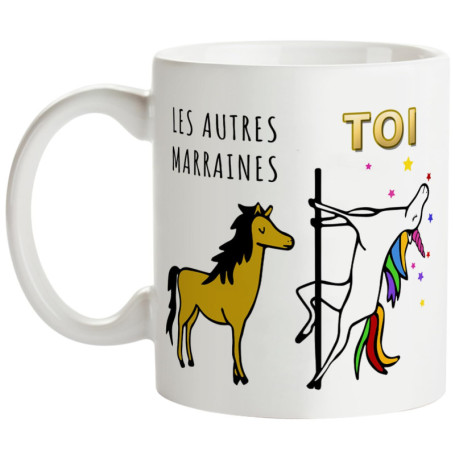 Mug Humoristique pour Marraine - Cadeau de Baptême 11 oz