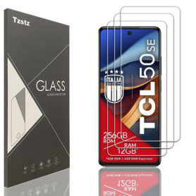 Tzstz Verre Trempé 3 Pièces pour TCL 50 SE - Protection Écran 9H