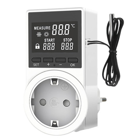 Thermostat Digital WIYETY avec Écran LCD et 2 Sondes pour Serre et Aquarium