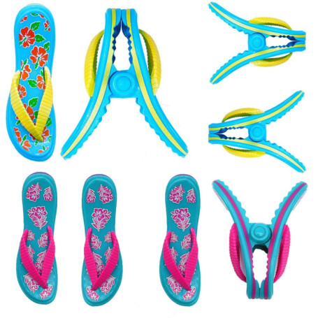 Lot de 8 Pinces à Linge Fantaisie TRIXES pour Serviettes de Plage