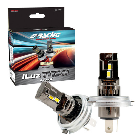 Kit de Conversion LED Simoni Racing iLuz Titan H4 P45T - Lumière Blanche 4300K pour Voiture et Moto
