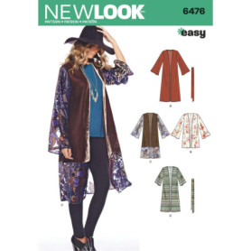 Patron de Kimono en Papier New Look NL6476 - Blanc