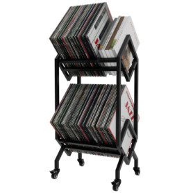 Support de Rangement Mobile pour Disques Vinyles avec Roulettes - VEDECASA