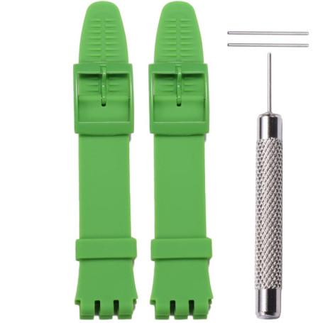Lot de 2 bracelets en silicone étanches pour montres Swatch 19 mm - WRISTARMOR