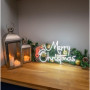 Panneau LED Néon 'Merry Christmas' - Décoration Murale Festive 41 cm