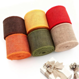 Lot de 6 rouleaux de ruban en jute multicolore pour décorations