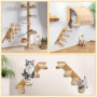 Étagère Murale Zuxbolf pour Chats - Escalier en Bois à 4 Étapes