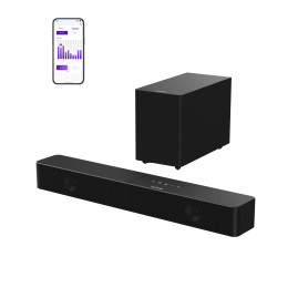 ULTIMEA 2.1ch Barre de Son TV avec Caisson sans Fil, VoiceMX & BassMX, Contrôle Via App, Barre de Son 240W Puissance Max, Basses