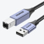 Câble USB A vers B 2m BENFEI pour Imprimantes HP, Canon, Epson et Plus - Gris