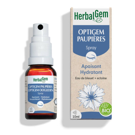 Spray Paupières Bio Optigem Herbalgem - 10 ml Hydratant et Apaisant