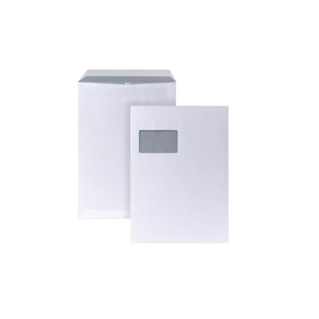 Lot de 250 Enveloppes C4 Autocollantes avec Fenêtre - Qualité Supérieure