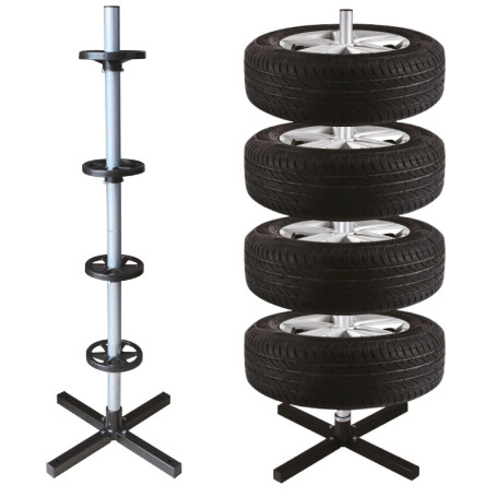 Support Vertical pour Pneus - Rangement Efficace en Métal pour Garage