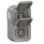 Prise Étanche Double IP55 Legrand Plexo - 2P+T 16A avec Volet pour Montage Vertical