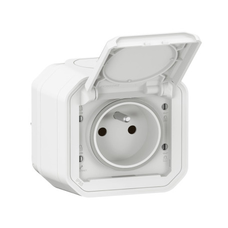 Prise Étanche IP55 Legrand Plexo 2P+T 16A - Installation Apparente - Blanc