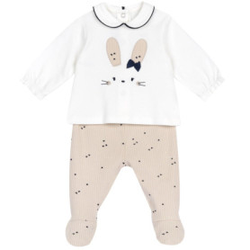 Ensemble Bébé Fille Chicco en Velours Doux avec T-shirt et Legging