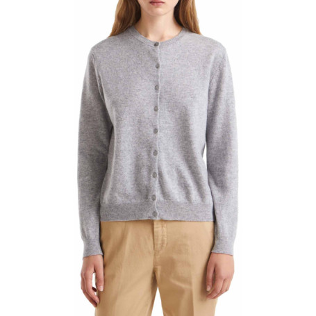 Cardigan en Laine Mérinos Gris Femme - United Colors of Benetton