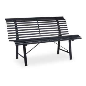 Banc de Jardin Relaxdays 2 Places en Acier Anthracite