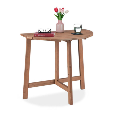 Table Pliante Demi-Lune en Bois pour Balcon et Jardin