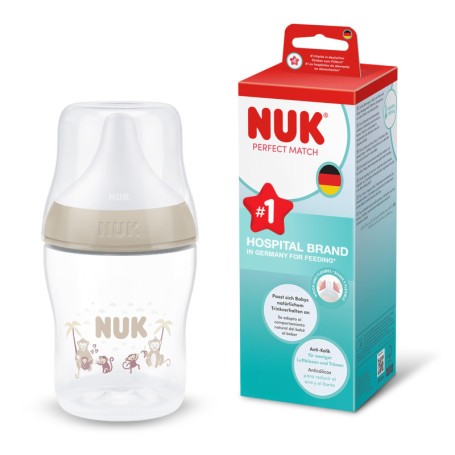 Biberon NUK Perfect Match 150 ml avec Indicateur de Température - Singe