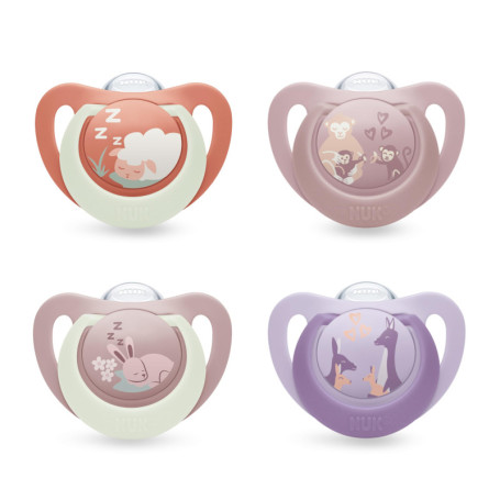Sucettes NUK First Choice Phosphorescentes pour Bébé - Lot de 4 (6-18 mois)
