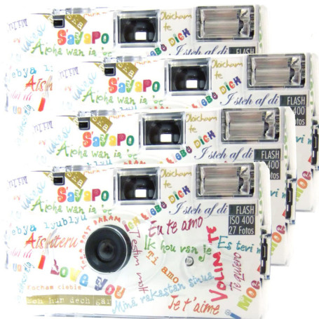 Lot de 4 Appareils Photo Jetables PHOTO PORST avec Flash et Film Couleur