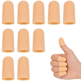 10 Doigtiers en Silicone Kaki - Protection pour Doigts Fissurés et Eczéma