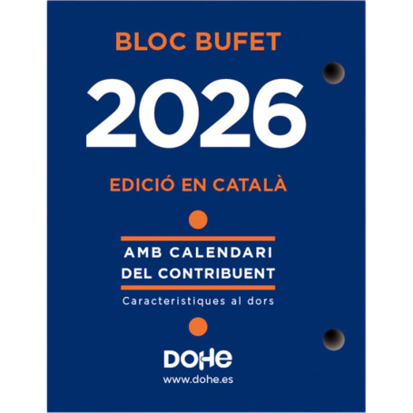 Calendrier de Bureau 2026 Dohe - Format Jour par Page en Catalan