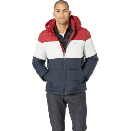 Doudoune Rouge à Capuche Tommy Hilfiger pour Homme