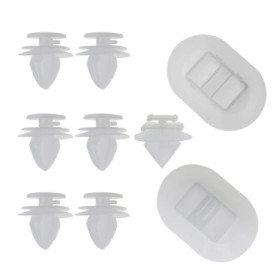 Lot de 9 Clips de Fixation pour Jupe Latérale de Voiture - OTOTEC Blanc