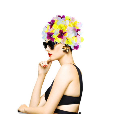 Bonnet de Bain VICASKY à Motif Floral pour Nageurs