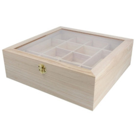 Boîte en bois INNSPIRO avec vitrine et séparateurs - 32 x 32 x 10 cm 50,10 €