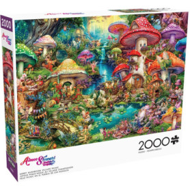 Puzzle 2000 pièces Merry Mushroom Village par Aimee Stewart - Pique-Nique Enchanté