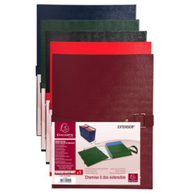 Exacompta Carton de 10 Chemises à Dos Extensible Balacron - Couleurs Assorties