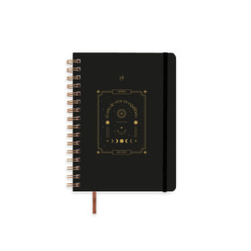 Agenda Scolaire Hebdomadaire UO avec Autocollants et Élastique Noir