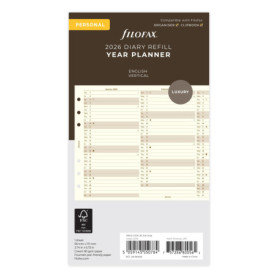 Agenda Annuel Filofax 2026 en Coton Crème - Format A5
