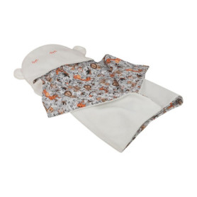 Couverture à Capuche Jungle Réversible pour Enfants - 90 x 66 cm