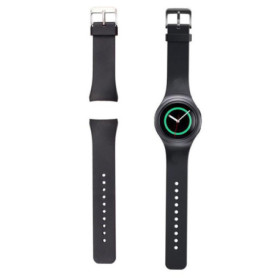 Bracelet en Silicone Noir pour Samsung Galaxy Gear S2 - Confort et Style