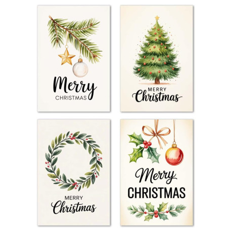 Lot de 8 cartes de Noël haut de gamme avec enveloppes - Edition Seidel