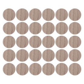 30 Cache Vis Adhésifs Autocollants en Bois Orme Clair - Diamètre 20mm