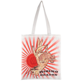 Sac Tote Bag Konix Alchemy Motif Dragon - 38x42 cm - Blanc