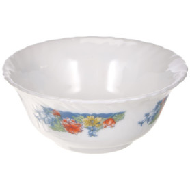 Bol en Verre Blanc Dajar Florine avec Motif Floral - 12 cm