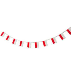 Guirlande de Drapeaux de Pologne - 40 Fanions pour Décoration de Jardin