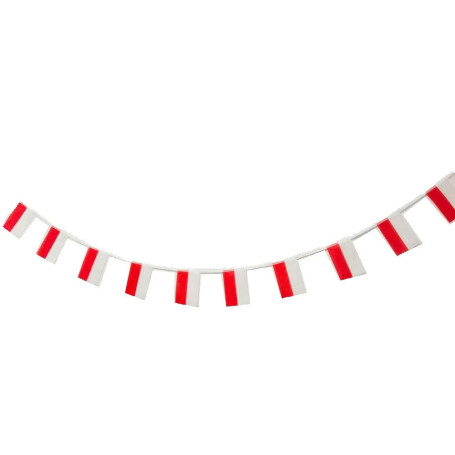 Guirlande de Drapeaux de Pologne - 40 Fanions pour Décoration de Jardin