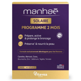 Vitavea Manhaé Solaire - Complément Alimentaire pour un Bronzage Éclatant - 60 Gélules