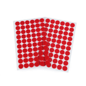 Autocollants Ronds Double Face 15mm - 60 Paires Rouge pour DIY