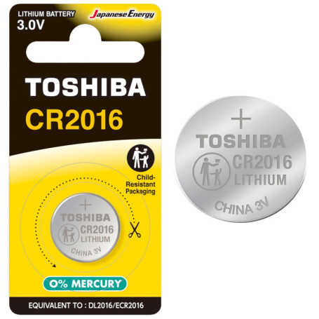 Batterie Lithium CR2016 Toshiba 3V - Ultra Longue Durée pour Télécommandes et Appareils Électroniques