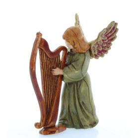 Figurine Ange avec Harpe Moranduzzo pour Crèche - 11 cm, Finition Artisanale