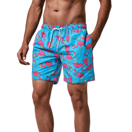 MaaMgic Short de Bains Homme à Séchage Rapide - Maillot de Bain Bleu