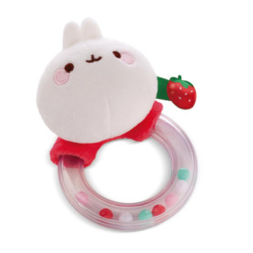 Hochet Anneau de Dentition Molang 11cm - Peluche Douce pour Bébés